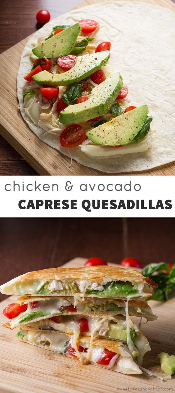Chicken and Avocado Quesadillas