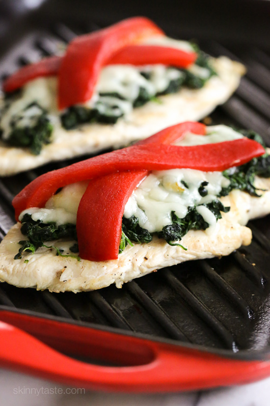 Grilled Chicken with Spinach and Mozzarella
